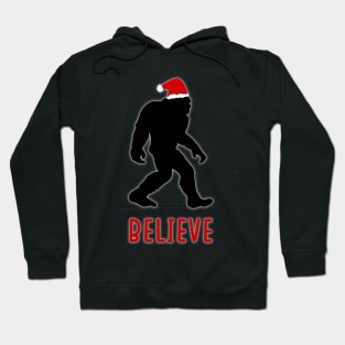 Big Foot Sasquatch Believe Christmas Funny Holiday Hoodie